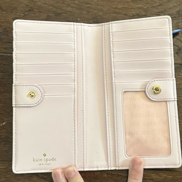 Kate Spade-Multicolor blue Leather Bifold Wallet-Stacy style-EUC - Picture 8 of 12